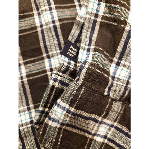 Scotch & Soda mens Med Plaid button up shirt. Regular fit green/brown longslv - Picture 8 of 11